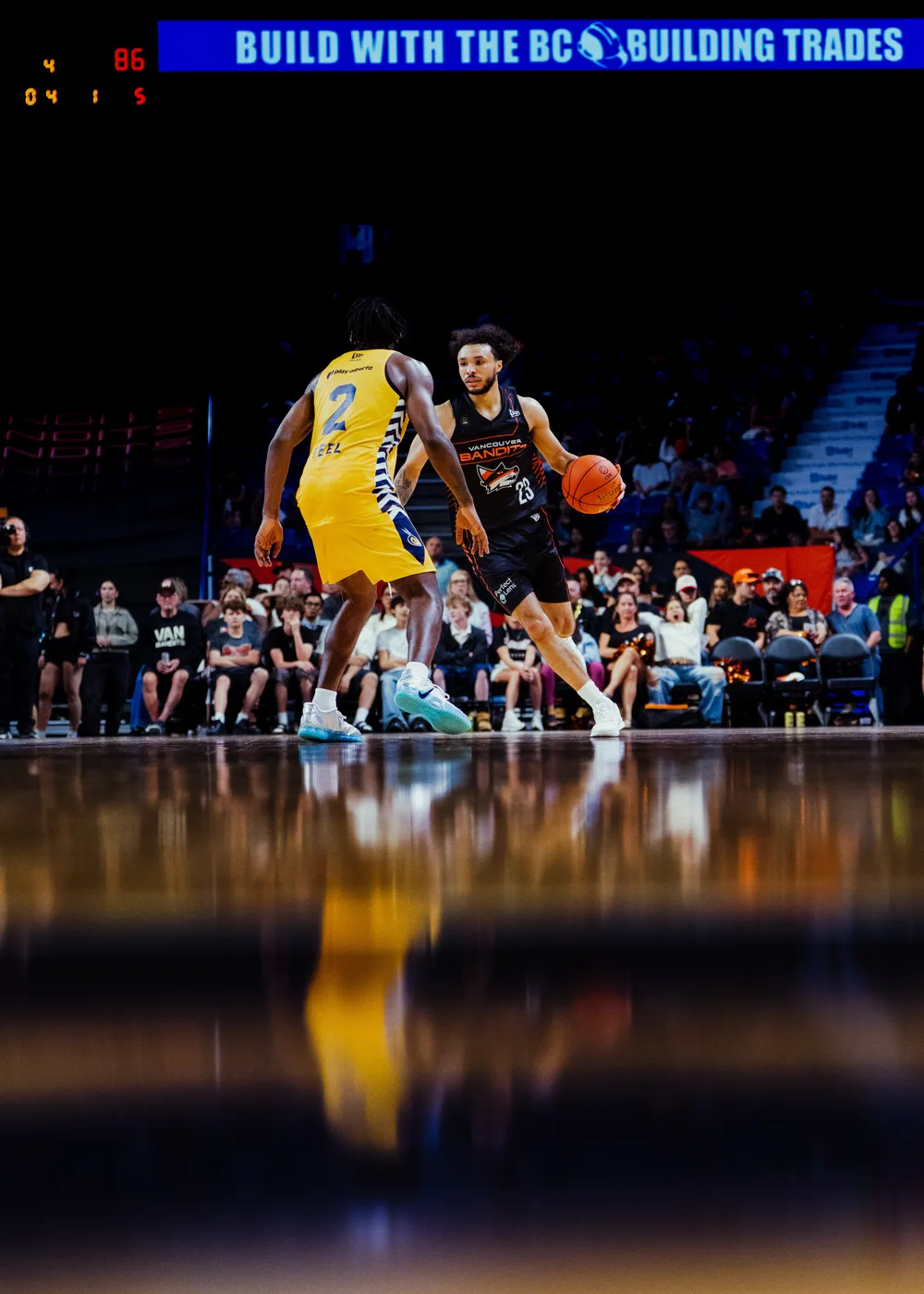 Edmonton Stingers vs Vancouver Bandits drive at Langley Events Centre